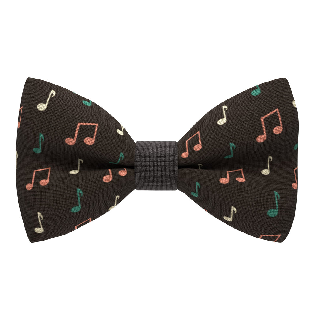 Musical Notes Brown Bow Tie - Bow Tie House