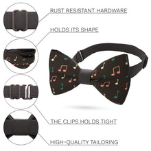 Musical Notes Brown Bow Tie - Bow Tie House