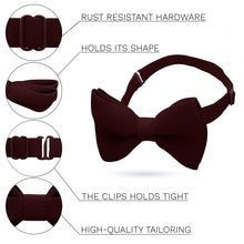 Crape Burgundy Bow Tie - Bow Tie House