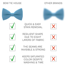 Crape Steel Blue Bow Tie - Bow Tie House