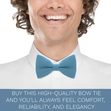 Crape Steel Blue Bow Tie - Bow Tie House