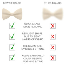 Ivory Bow Tie with Handkerchief Set - Bow Tie House