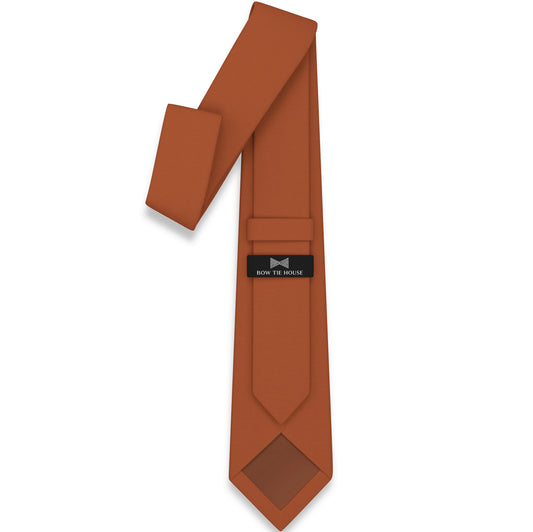 Gabardine Burnt Brick Necktie - Bow Tie House