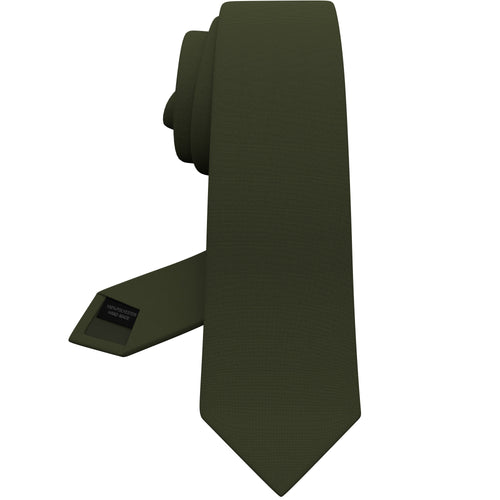 Gabardine Dark Olive Necktie