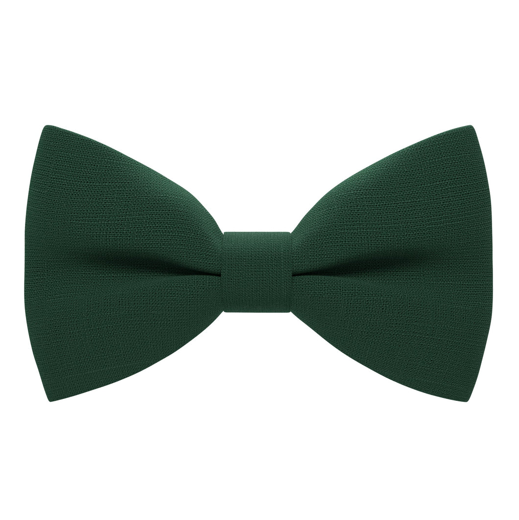 Linen Hunter Green Bow Tie - Bow Tie House