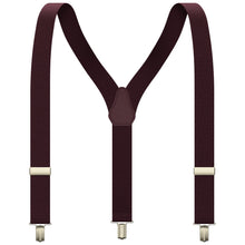 Burgundy Slim Suspenders for Men & Women Y-back Shape 1 inch wide