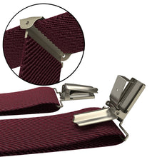 Burgundy Slim Suspenders for Men & Women Y-back Shape 1 inch wide