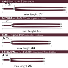 Burgundy Slim Suspenders for Men & Women Y-back Shape 1 inch wide