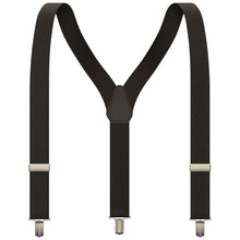 Dark Brown Slim Suspenders for Men & Women Y-back Shape 1 inch wide