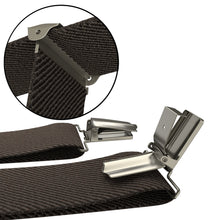 Dark Brown Slim Suspenders for Men & Women Y-back Shape 1 inch wide