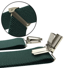 Dark Green Slim Suspenders for Men & Women Y-back Shape 1 inch wide
