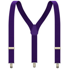 Dark Purple Slim Suspenders for Men & Women Y-back Shape 1 inch wide