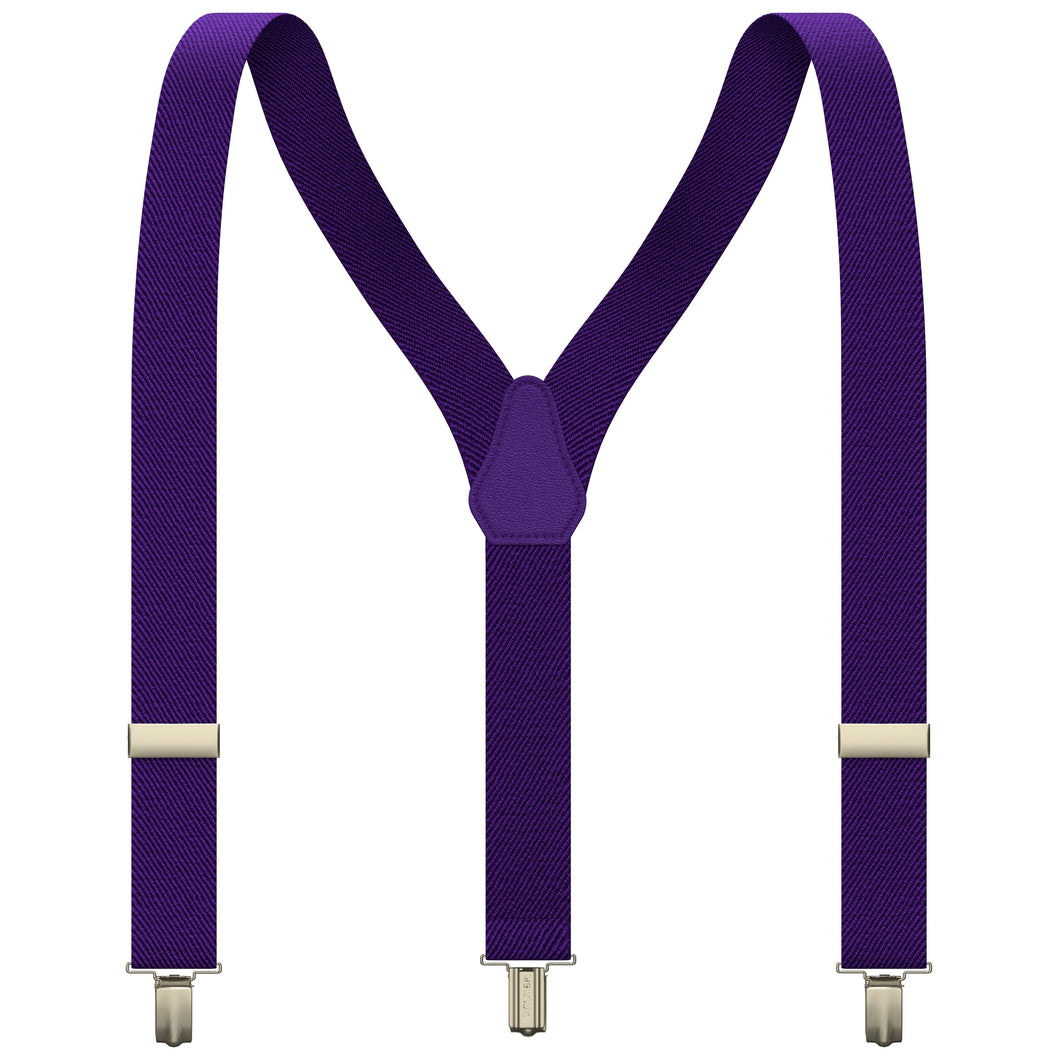 Dark Purple Slim Suspenders for Men & Women Y-back Shape 1 inch wide