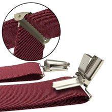 Deep Red Slim Suspenders for Men & Women Y-back Shape 1 inch wide