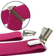 Hot Pink Slim Suspenders for Men & Women Y-back Shape 1 inch wide
