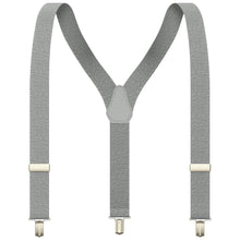 Light Grey Slim Suspenders for Men & Women Y-back Shape 1 inch wide