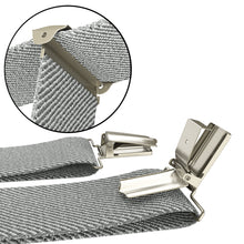 Light Grey Slim Suspenders for Men & Women Y-back Shape 1 inch wide