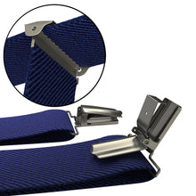 Navy Blue Slim Suspenders for Men & Women Y-back Shape 1 inch wide