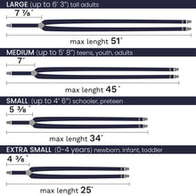 Navy Blue Slim Suspenders for Men & Women Y-back Shape 1 inch wide