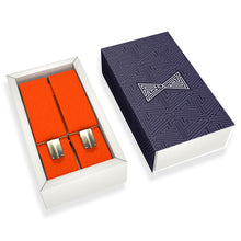 Neon Orange Slim Suspenders for Men & Women Y-back Shape 1 inch wide