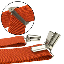 Orange Slim Suspenders for Men & Women Y-back Shape 1 inch wide