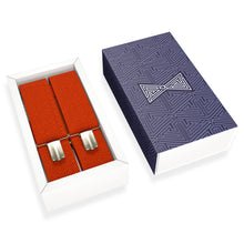 Orange Slim Suspenders for Men & Women Y-back Shape 1 inch wide