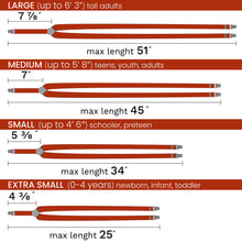 Orange Slim Suspenders for Men & Women Y-back Shape 1 inch wide