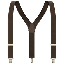 Pecan Brown Slim Suspenders for Men & Women Y-back Shape 1 inch wide