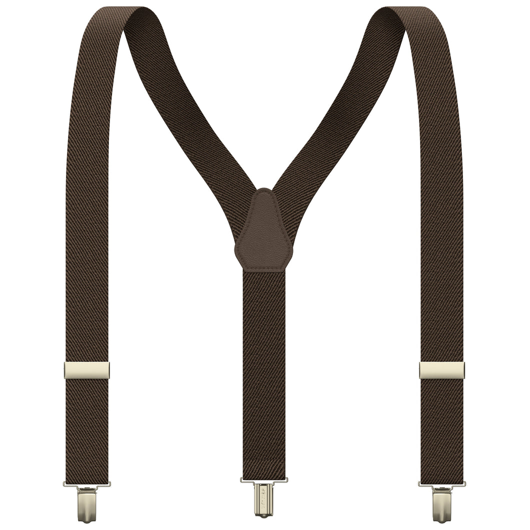 Pecan Brown Slim Suspenders for Men & Women Y-back Shape 1 inch wide