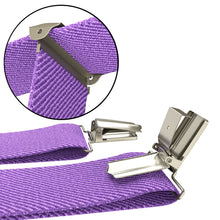Purple Slim Suspenders for Men & Women Y-back Shape 1 inch wide