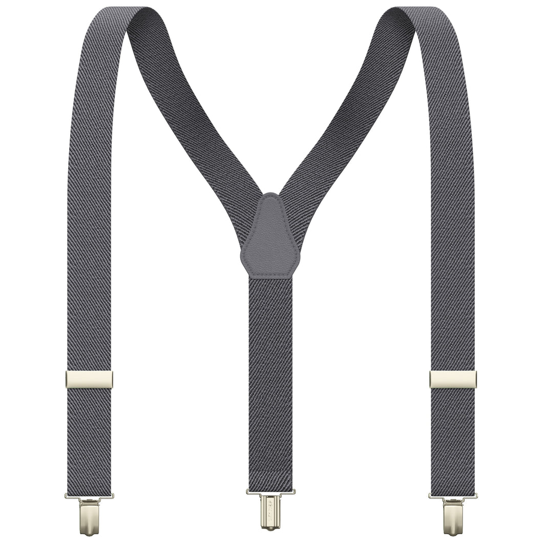 Slate Grey Slim Suspenders for Men & Women Y-back Shape 1 inch wide