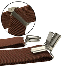 Spice Brown Slim Suspenders for Men & Women Y-back Shape 1 inch wide