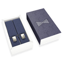 Steel Blue Slim Suspenders for Men & Women Y-back Shape 1 inch wide