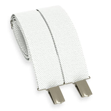 White Slim Suspenders for Men & Women Y-back Shape 1 inch wide