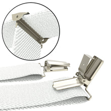 White Slim Suspenders for Men & Women Y-back Shape 1 inch wide