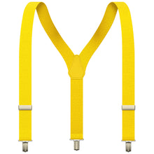 Yellow Slim Suspenders for Men & Women Y-back Shape 1 inch wide