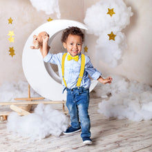 Yellow Slim Suspenders for Men & Women Y-back Shape 1 inch wide