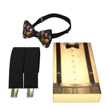 Fast Food/Black Kids Suspenders Set with a bow tie for babies, toddlers boys girls - Bow Tie House