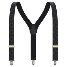 Black Premium Suspenders Y-Shaped 13/8" Wide Rhombus Elastic Braces - Bow Tie House