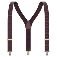 Pecan Brown Premium Suspenders Y-Shaped 13/8" Wide Rhombus Elastic Braces - Bow Tie House