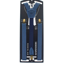 Blue Leather Suspenders - Bow Tie House