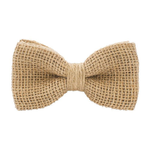 Burlap Rustic Beige Bow Tie - Bow Tie House