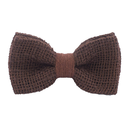Burlap Rustic Brown Bow Tie - Bow Tie House