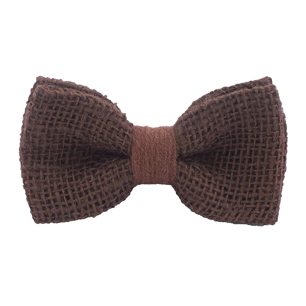 Burlap Rustic Brown Bow Tie - Bow Tie House