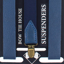 Blue Leather Suspenders - Bow Tie House