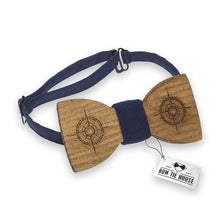 Wooden Compass Blue Bow Tie - Bow Tie House