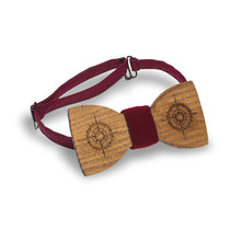 Wooden Compass Red Bow Tie - Bow Tie House