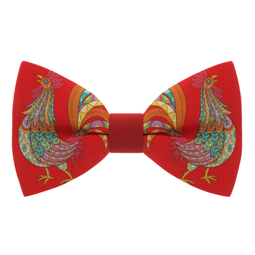 Roosters Fire Red Bow Tie - Bow Tie House