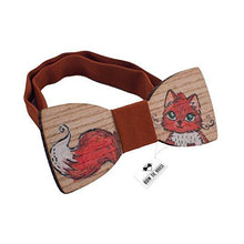 Wooden Red Cat Fox Bow Tie - Bow Tie House