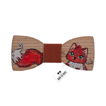 Wooden Red Cat Fox Bow Tie - Bow Tie House